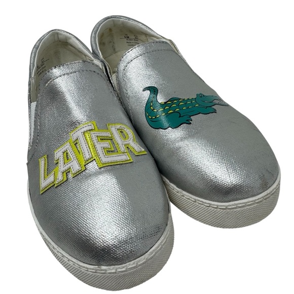 Circus by Sam Edelman Shoes - Circus by Sam Edelman Silver Slip-On Sneaker Later Alligator Statement Kidcore